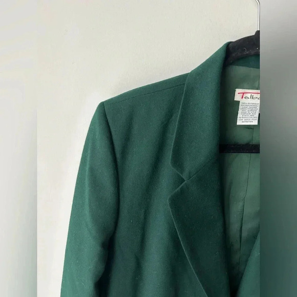 Vintage Talbots Blazer Jacket dark forest Green Wool  Vintage USA Women - Picture 3 of 10